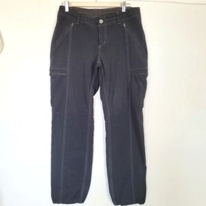 KUHL Jogger Pants Size 10  Short Black Pockets Toggle Hiking Outdoors Gorpcore